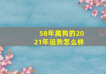 58年属狗的2021年运势怎么样