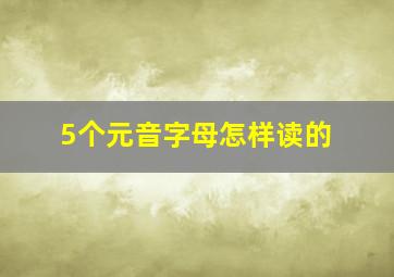 5个元音字母怎样读的