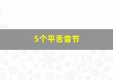 5个平舌音节