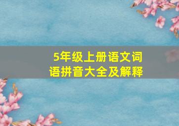 5年级上册语文词语拼音大全及解释