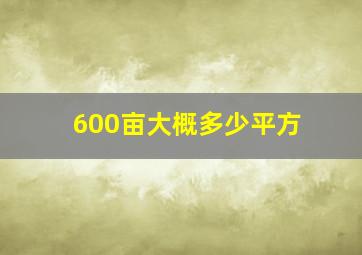 600亩大概多少平方