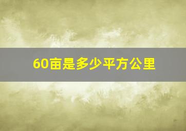 60亩是多少平方公里