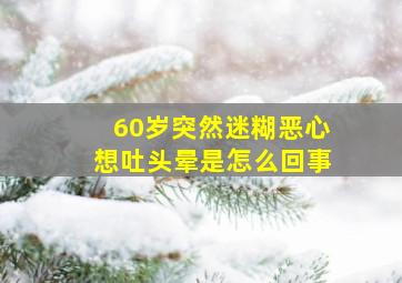 60岁突然迷糊恶心想吐头晕是怎么回事