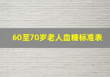 60至70岁老人血糖标准表