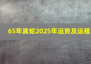 65年属蛇2025年运势及运程