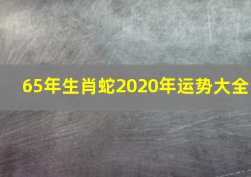 65年生肖蛇2020年运势大全