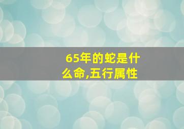 65年的蛇是什么命,五行属性