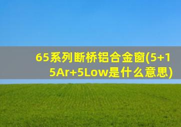 65系列断桥铝合金窗(5+15Ar+5Low是什么意思)