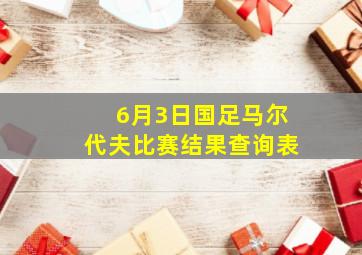 6月3日国足马尔代夫比赛结果查询表