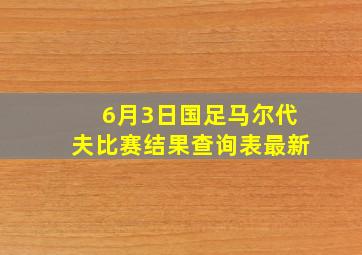 6月3日国足马尔代夫比赛结果查询表最新