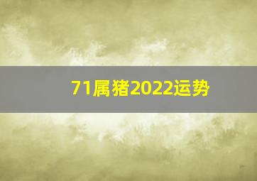 71属猪2022运势