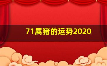 71属猪的运势2020