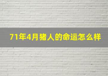 71年4月猪人的命运怎么样