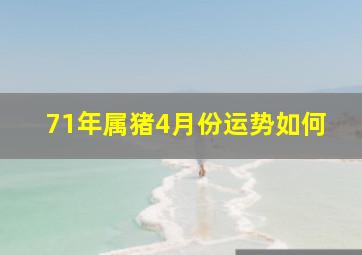 71年属猪4月份运势如何