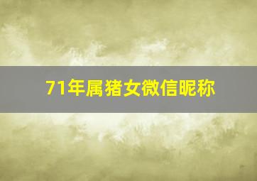 71年属猪女微信昵称