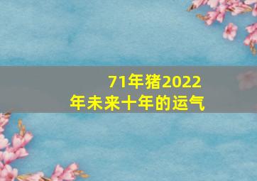 71年猪2022年未来十年的运气