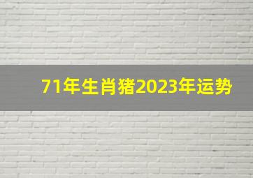 71年生肖猪2023年运势