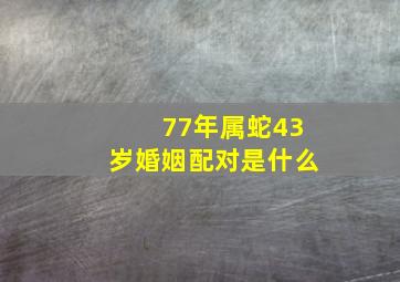 77年属蛇43岁婚姻配对是什么