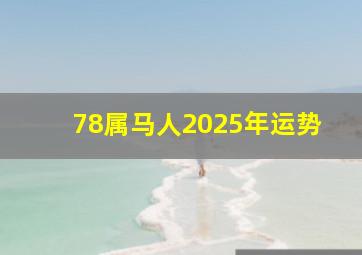 78属马人2025年运势