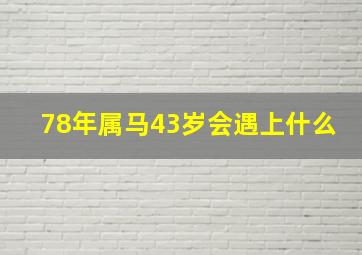 78年属马43岁会遇上什么