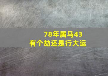 78年属马43有个劫还是行大运