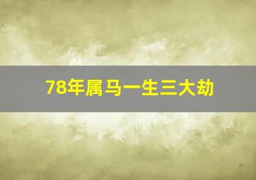 78年属马一生三大劫