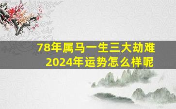 78年属马一生三大劫难2024年运势怎么样呢