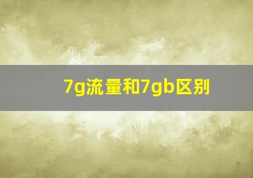 7g流量和7gb区别