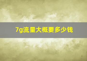 7g流量大概要多少钱