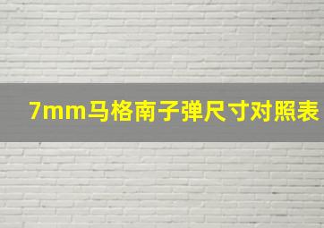 7mm马格南子弹尺寸对照表