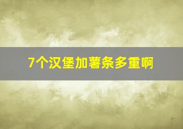 7个汉堡加薯条多重啊