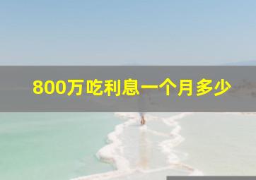 800万吃利息一个月多少