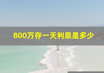 800万存一天利息是多少