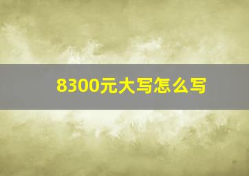 8300元大写怎么写