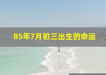 85年7月初三出生的命运