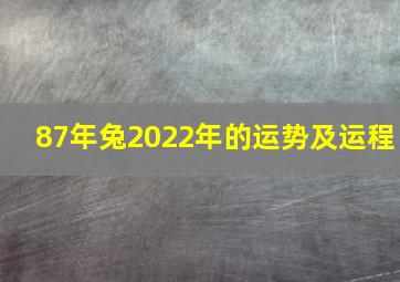 87年兔2022年的运势及运程