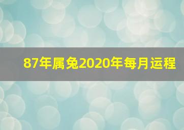 87年属兔2020年每月运程