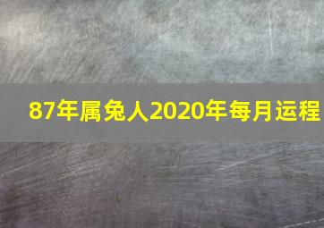 87年属兔人2020年每月运程