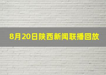 8月20日陕西新闻联播回放