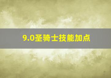 9.0圣骑士技能加点