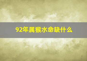 92年属猴水命缺什么