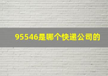 95546是哪个快递公司的