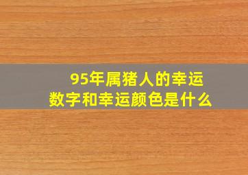 95年属猪人的幸运数字和幸运颜色是什么