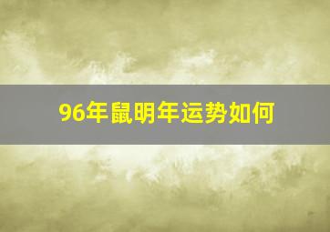 96年鼠明年运势如何