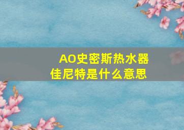 AO史密斯热水器佳尼特是什么意思