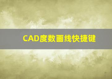 CAD度数画线快捷键