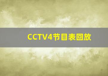 CCTV4节目表回放