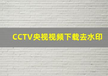 CCTV央视视频下载去水印