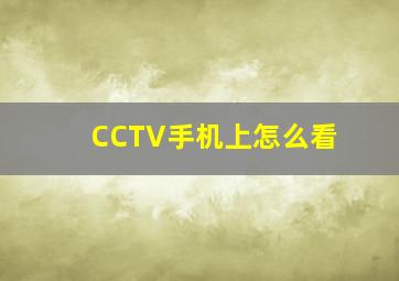 CCTV手机上怎么看