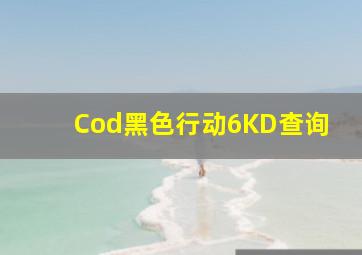 Cod黑色行动6KD查询